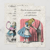 Alice in Wonderland Roze Flamingo Birthday Party Kaart (Voorkant / Achterkant)