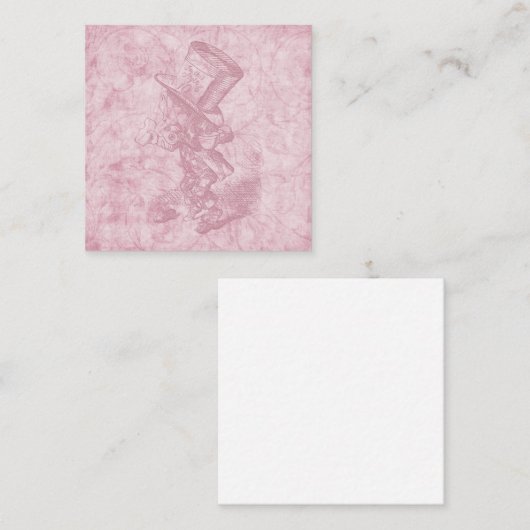 Alice in Wonderland Roze Floral Art Mad Hatter Informatiekaartje (Voorkant / Achterkant)