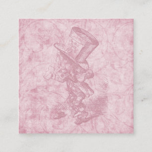 Alice in Wonderland Roze Floral Art Mad Hatter Informatiekaartje