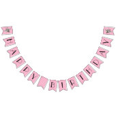 Alice in Wonderland Roze Happy Birthday Vlaggetjes (Alle)