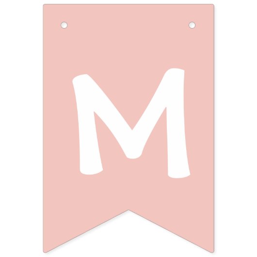 Alice in Wonderland Roze Monogram Birthday Party Vlaggetjes (Eerste vlag)