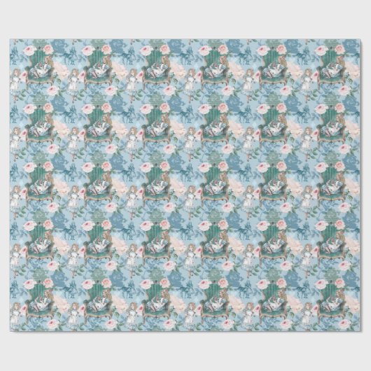  Alice in Wonderland Roze ontkoppeling Cadeaupapier (Vlak)