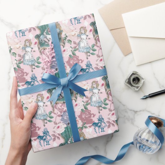  Alice in Wonderland Roze ontkoppeling Cadeaupapier (Geschenken)