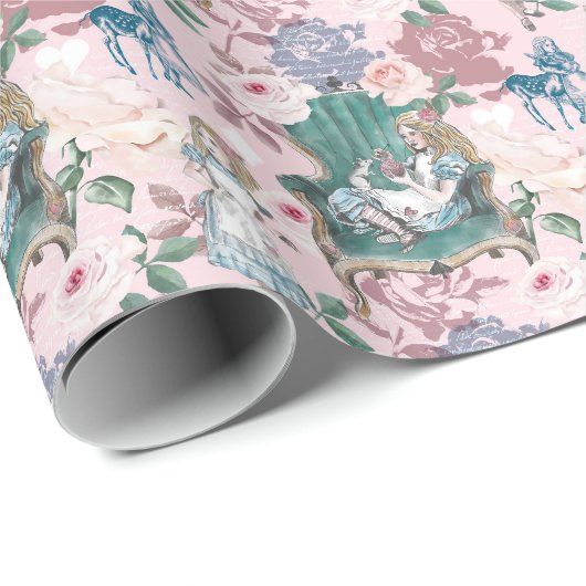  Alice in Wonderland Roze ontkoppeling Cadeaupapier (Rol Hoek)