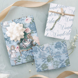  Alice in Wonderland Roze ontkoppeling Inpakpapier Vel