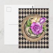 Alice in Wonderland Rozen Briefkaart (Voorkant / Achterkant)