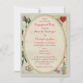 Alice in Wonderland Rozen Collage Engagement Party Kaart (Achterkant)