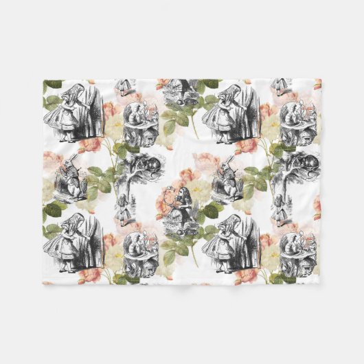 Alice in Wonderland Rozen Fleece Blanket Deken (Voorkant (Horizontaal))