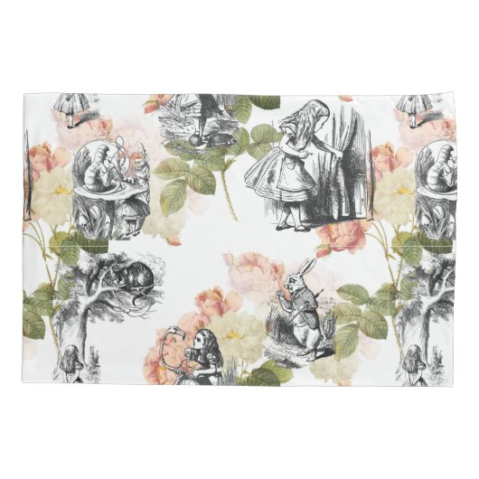 Alice in Wonderland Rozen Pillow Hoesje Kussensloop (Achterkant)
