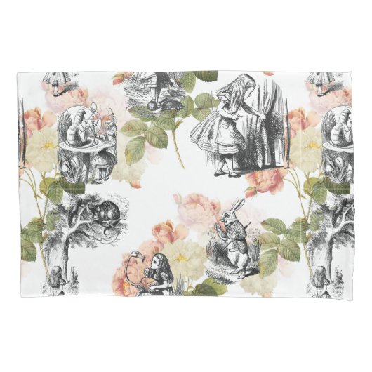 Alice in Wonderland Rozen Pillow Hoesje Kussensloop (Voorkant)