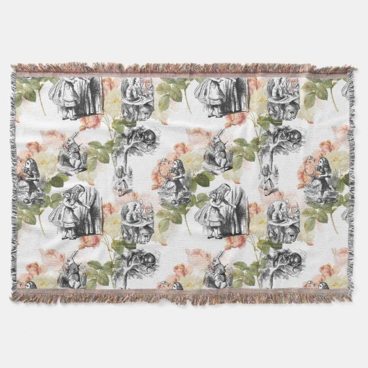 Alice in Wonderland Rozen Throw Blanket Deken (Voorkant)