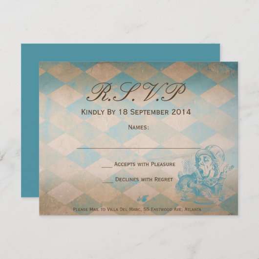 Alice in Wonderland - RSVP (Voorkant / Achterkant)