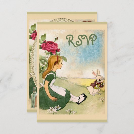 Alice in Wonderland RSVP (Voorkant / Achterkant)