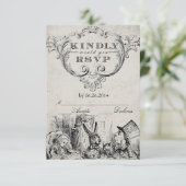  Alice in Wonderland RSVP-kaarten RSVP Kaartje (Staand voorkant)