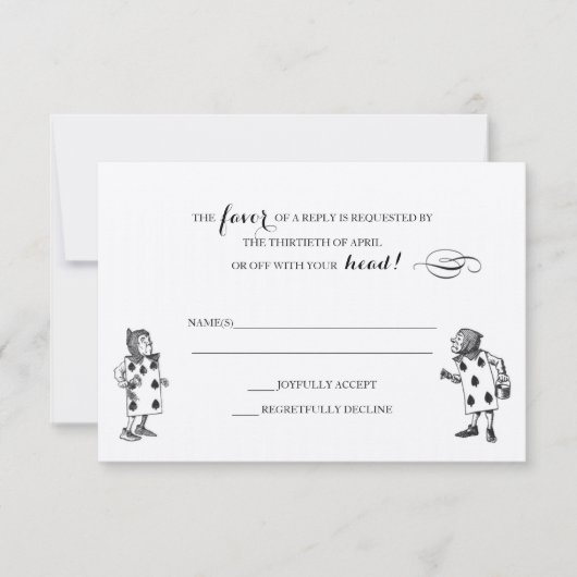 Alice in Wonderland RSVP-reactiekaart RSVP Kaartje (Voorkant)