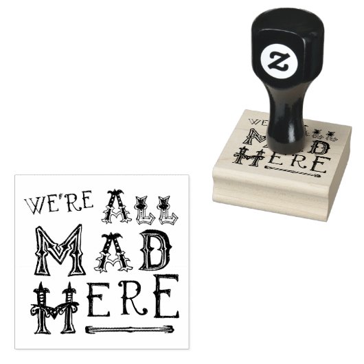 Alice in Wonderland rubberen stempel - waren allem (Gestempeld)