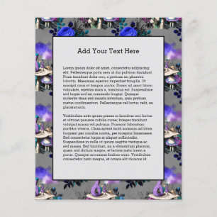 Alice in Wonderland Rups die Bloemen Rookt Flyer