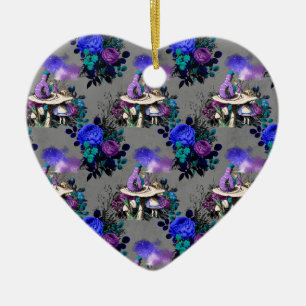 Alice in Wonderland Rups die Bloemen Rookt Keramisch Ornament