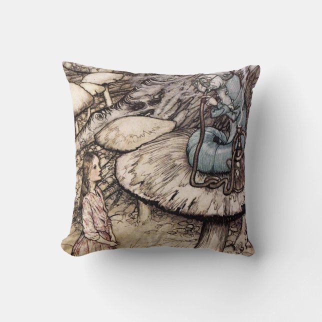 Alice in Wonderland Rups Kussen (Voorkant)