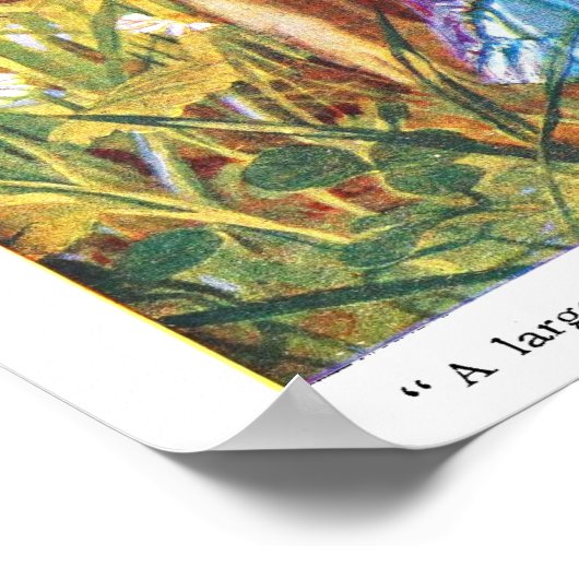 Alice in Wonderland rups met waterpijp Poster (Hoek)