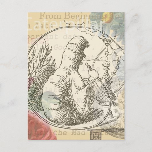 Alice in Wonderland Rupsel: Originele Tenniel Briefkaart (Voorkant)