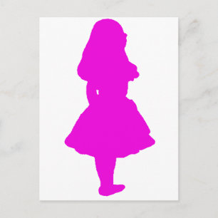 Alice in Wonderland Salmon Fuschia roze Briefkaart