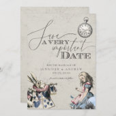 Alice in Wonderland Save the Date (Voorkant / Achterkant)