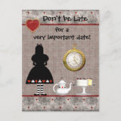 Alice in Wonderland Save the Date Baby shower Aankondigingskaart (Voorkant)