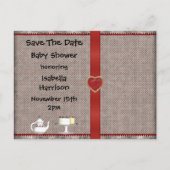 Alice in Wonderland Save the Date Baby shower Aankondigingskaart (Achterkant)