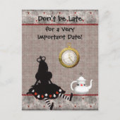 Alice in Wonderland Save the Date Baby shower Aankondigingskaart (Voorkant)