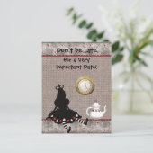 Alice in Wonderland Save the Date Baby shower Aankondigingskaart (Staand voorkant)