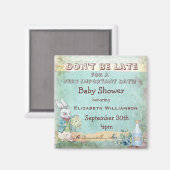 Alice in Wonderland Save The Date Baby shower Magneet (Voorkant / Achterkant)