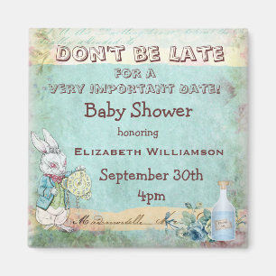 Alice in Wonderland Save The Date Baby shower Magneet