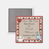 Alice in Wonderland Save The Date Baby shower Magneet (Voorkant / Achterkant)
