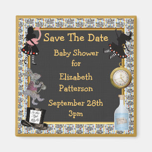 Alice in Wonderland Save The Date Baby shower Magneet