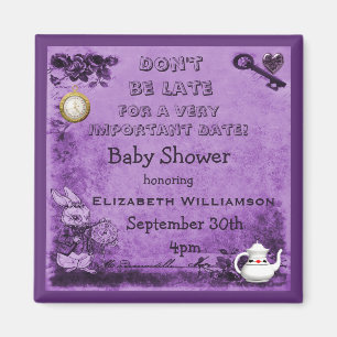Alice in Wonderland Save The Date Baby shower Magneet