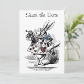 Alice in Wonderland Save the Date Invitation Kaart (Staand voorkant)