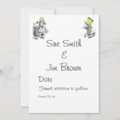 Alice in Wonderland Save the Date Invitation Kaart (Achterkant)