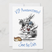 Alice in Wonderland Save the Date Invitation Kaart (Voorkant)