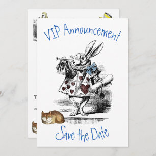 Alice in Wonderland Save the Date Invitation Kaart