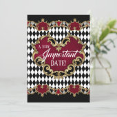 Alice in Wonderland Save the Date Kaart (Staand voorkant)