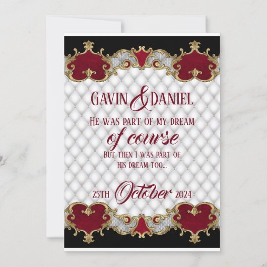 Alice in Wonderland Save the Date Kaart (Achterkant)