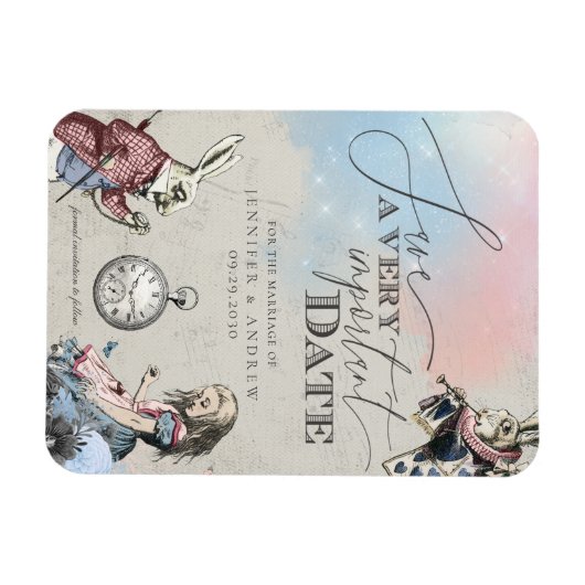 Alice in Wonderland Save the Date Magneet (Horizontaal)