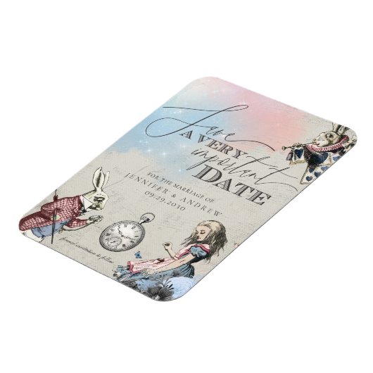 Alice in Wonderland Save the Date Magneet (Linkerzijde)