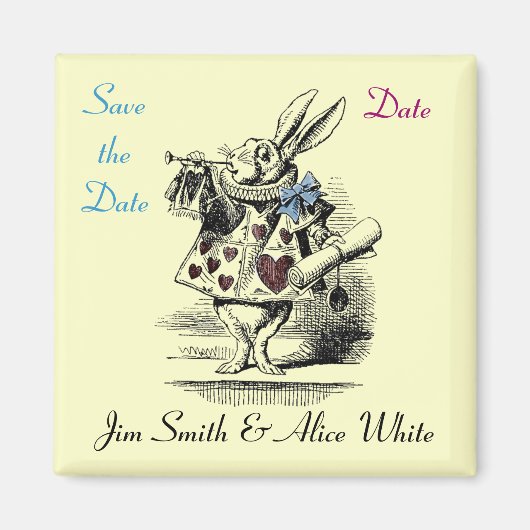 Alice in Wonderland Save the Date Magnet (Voorkant)