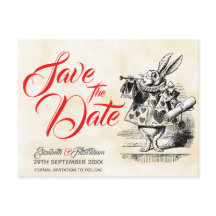 Alice in Wonderland Save the Date Postcard