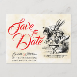 Alice in Wonderland Save the Date Postcard Briefkaart