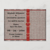 Alice in Wonderland Save the Date Wedding Briefkaa Aankondigingskaart (Achterkant)