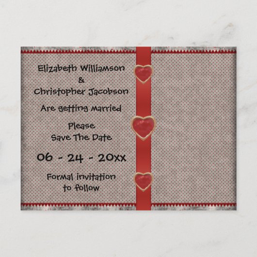 Alice in Wonderland Save the Date Wedding Briefkaa Aankondigingskaart (Achterkant)