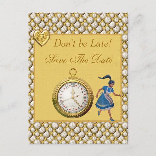 Alice in Wonderland Save the Date Wedding Briefkaa Aankondigingskaart (Voorkant)
